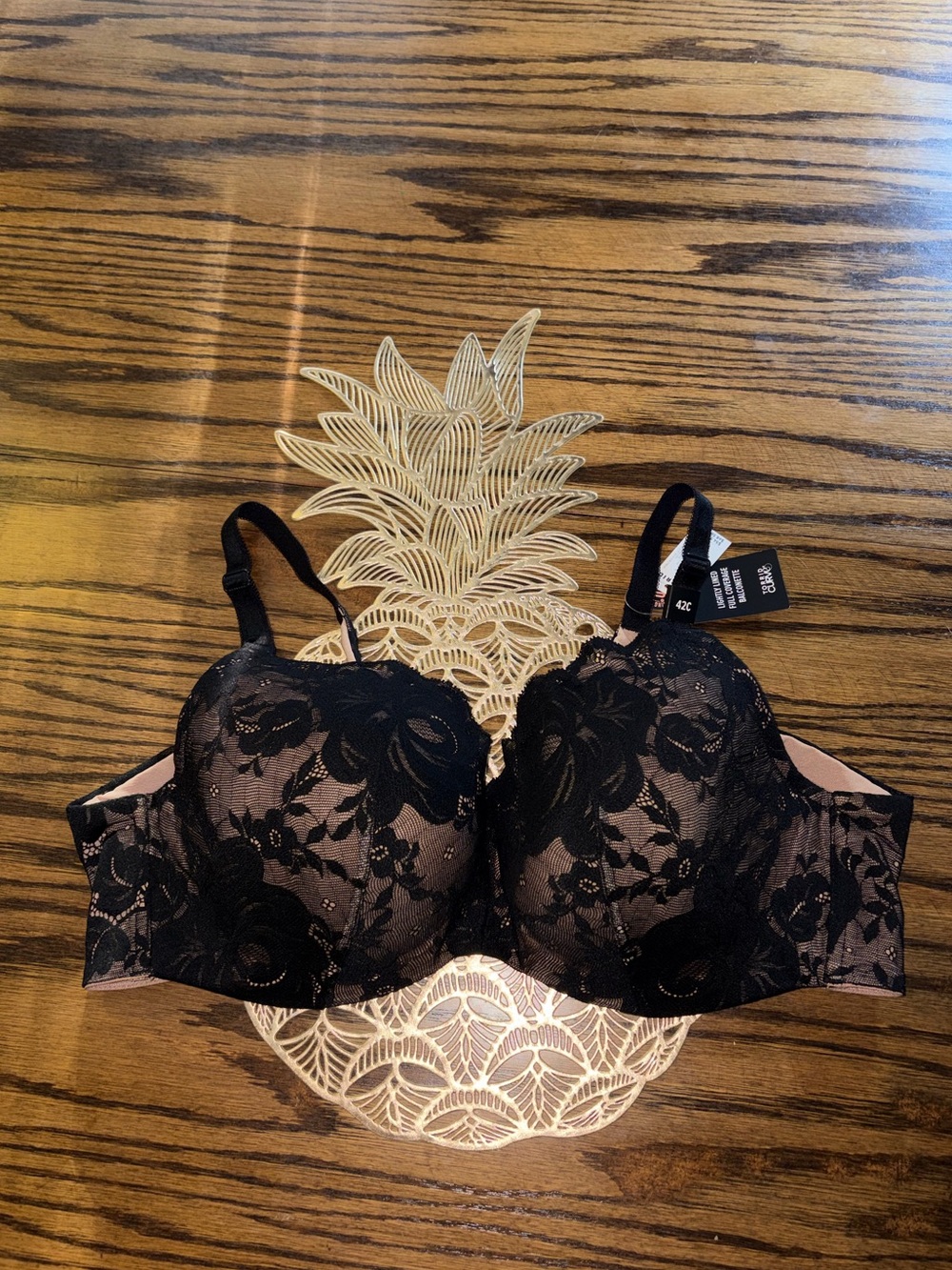 Torrid Curve underwire lightly lined full coverage balconette with lace overlay